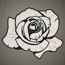 Reflective Black Rose Back Patch