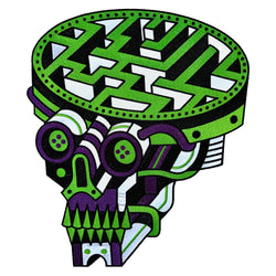Yeahgnar Cyber Maze Skull Reflective Back Patch