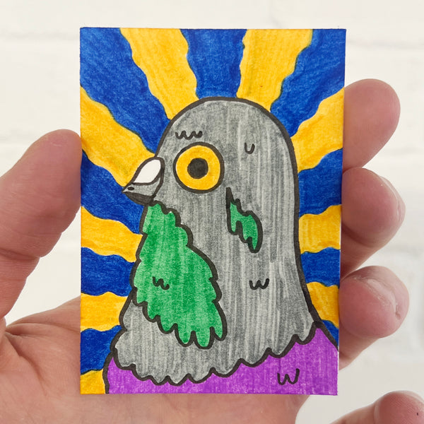 Original Mini Drawing - $10,000 Pigeon