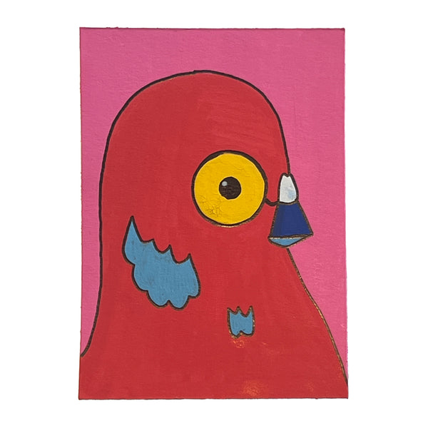Original Mini Painting - Red Pigeon