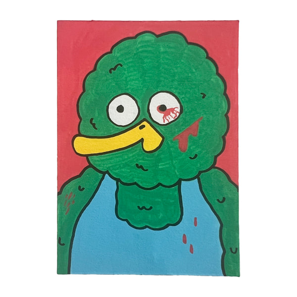 Original Mini Painting - Wrestler Bird (post fight)