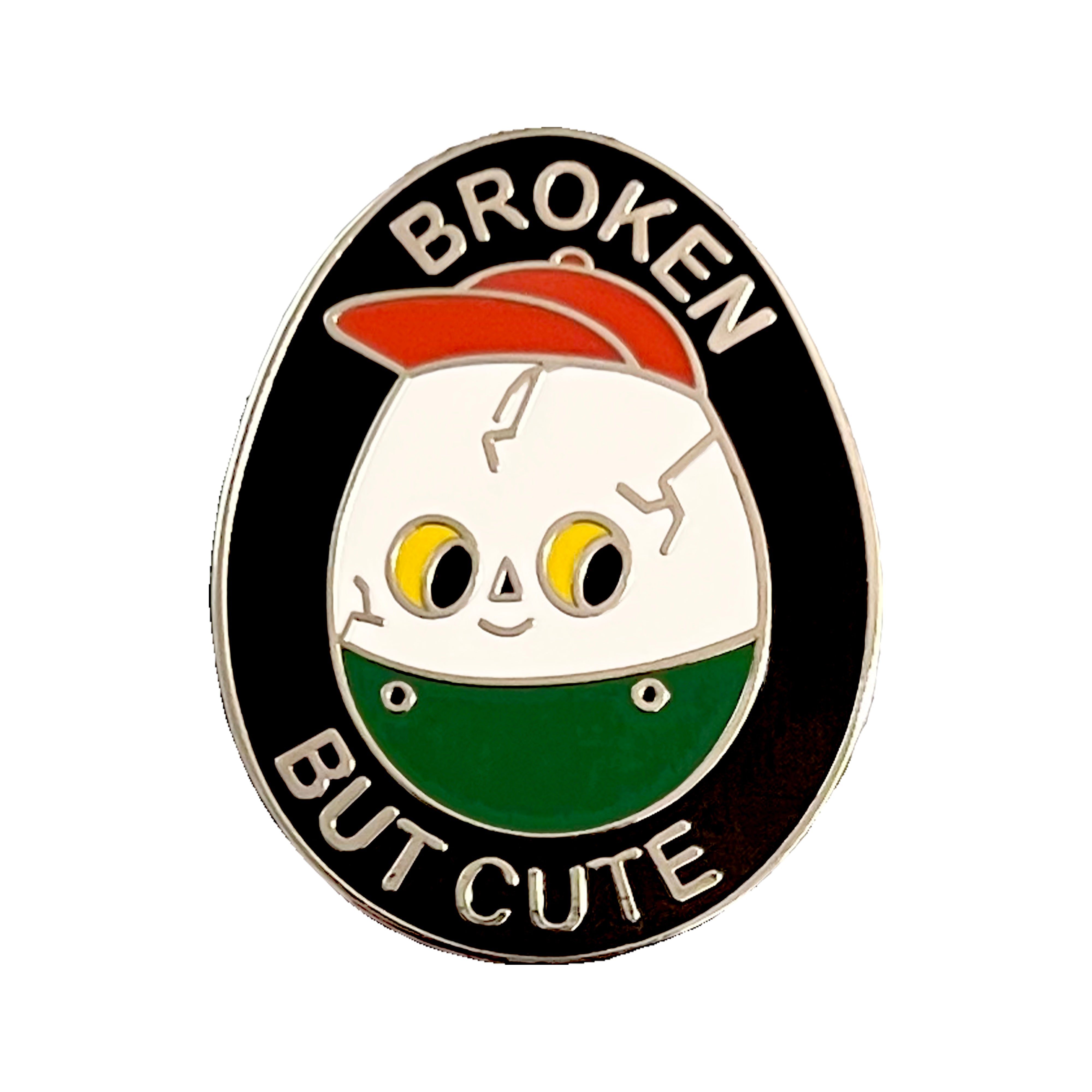 Broken But Cute Enamel Pin for Backpacks & Jackets | Custom Art by Inner Decay