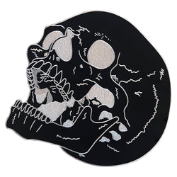 XL Reflective Black Skull Back Patch