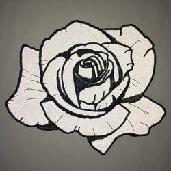 Reflective Black Rose Back Patch