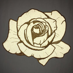 Reflective Gold Rose Back Patch