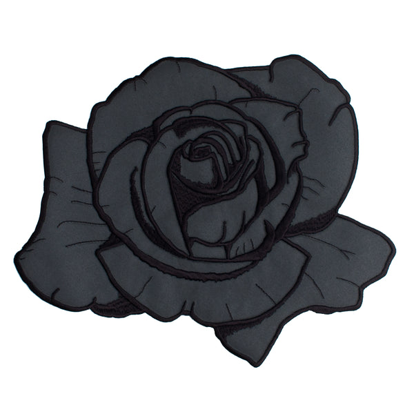 Reflective Black Rose Back Patch